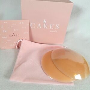 CAKES Body Womens Nipple Covers Non-Adhesive Silicone Grippy Size Plus Honey